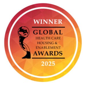 Winner badge for Global Healthcare, Housing and Enablement Awards 2025